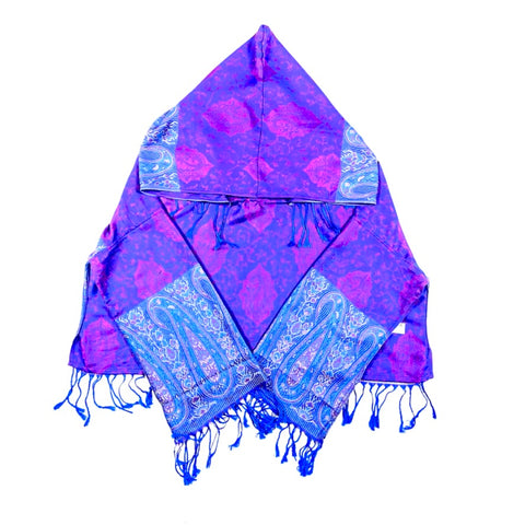 PASH LS CROP TOP - Blue & Pink Paisley