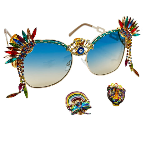RAINBOW CRYSTAL CAT w/  5 SpunClips™