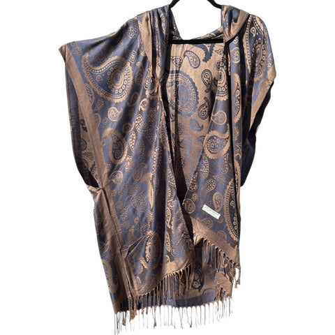 PASHMINA HOODED KIMONO - Desert Nightfall