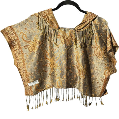 PASH HOODED CROP TOP - Golden Paisley