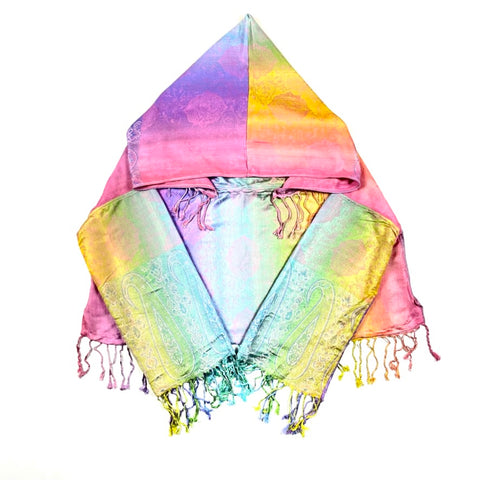 PASH LS CROP TOP - Pastel Rainbow