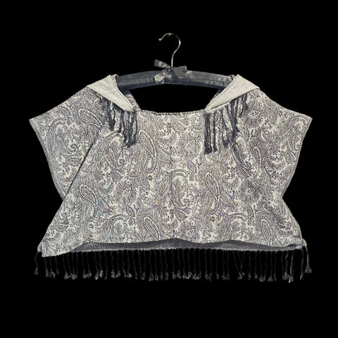 Exotic Grey - Pashmina Hooded Crop Top