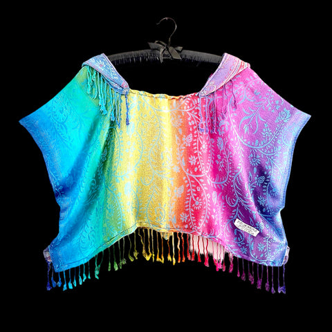 Rainbow - Pashmina Hooded Crop Top