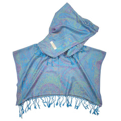 Ocean Paisley - Pashmina Hooded Crop Top