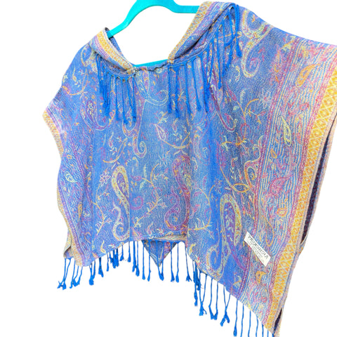 Royal Blue - Pashmina Hooded Crop Top