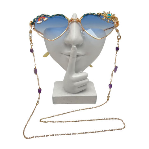 Amethyst Gold Links - Sunglasses Chain