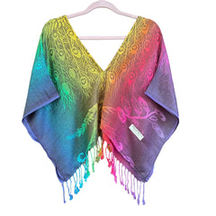 V PASH CROP TOP - Rainbow Peacock